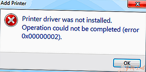 Error 0x00000002 when connecting a network printer
