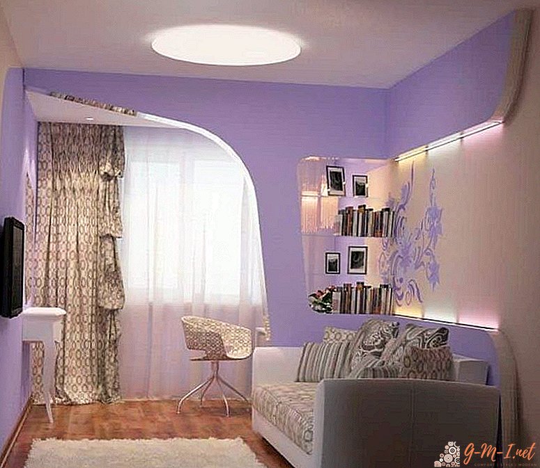 Design of a bedroom with a sofa instead of a bed photo