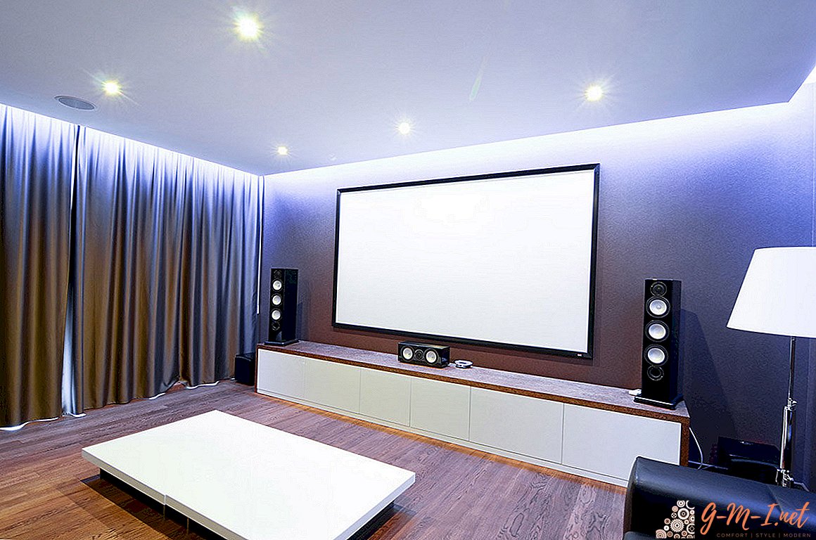 Home cinema in the interior