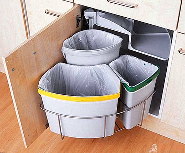 Where in the kitchen should be a trash can