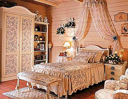 Slaapkamer interieur in Provençaalse stijl: foto