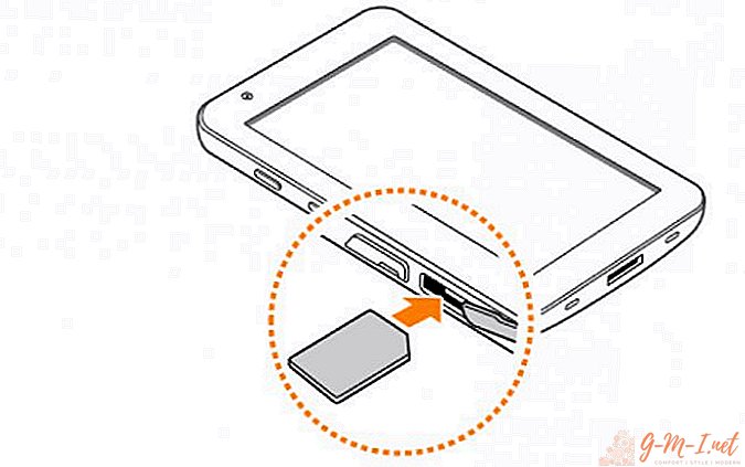 How to insert a sim card into the tablet