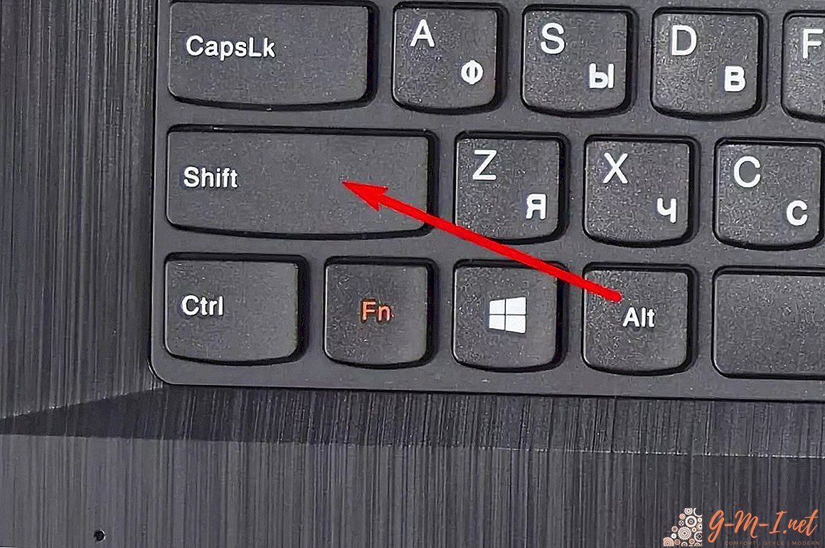 Shift on the keyboard