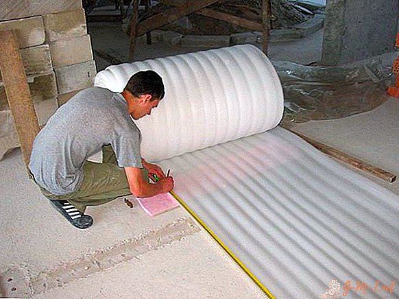 Floor insulation under linoleum on a concrete floor