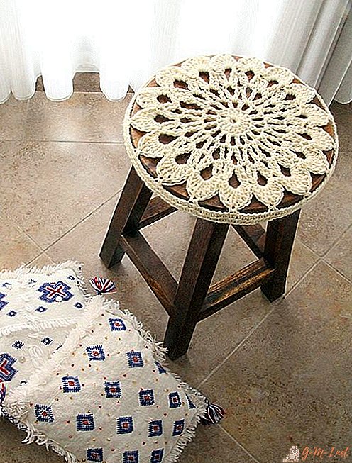 Crochet chair covers and stool
