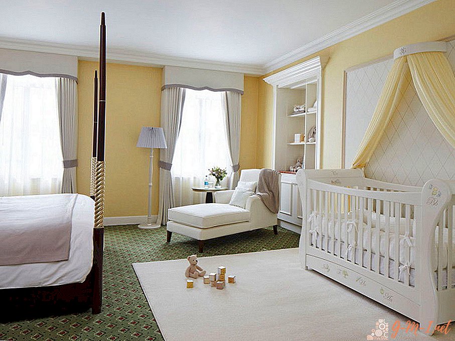 Zoning of the room to the bedroom and the nursery